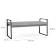 Gansett Reception Waiting Room Healthcare 2-Seat Bench / Charcoal Steel / Black