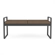 Gansett Reception Waiting Room Healthcare 2-Seat Bench / Charcoal Steel / Brown