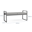 Gansett Reception Waiting Room Healthcare 2-Seat Bench / Charcoal Steel / Brown