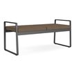 Gansett Reception Waiting Room Healthcare 2-Seat Bench / Charcoal Steel / Brown