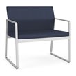 Gansett Reception Waiting Room Healthcare Bariatric Chair / Silver Steel / Blue