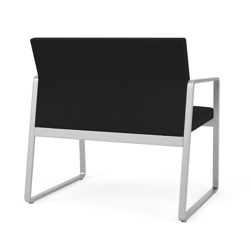 Gansett Reception Waiting Room Healthcare Bariatric Chair / Silver Steel / Black