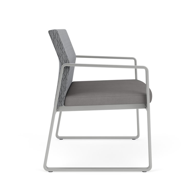 Gansett Reception Waiting Bariatric Chair / Silver Steel / Gray / Gray