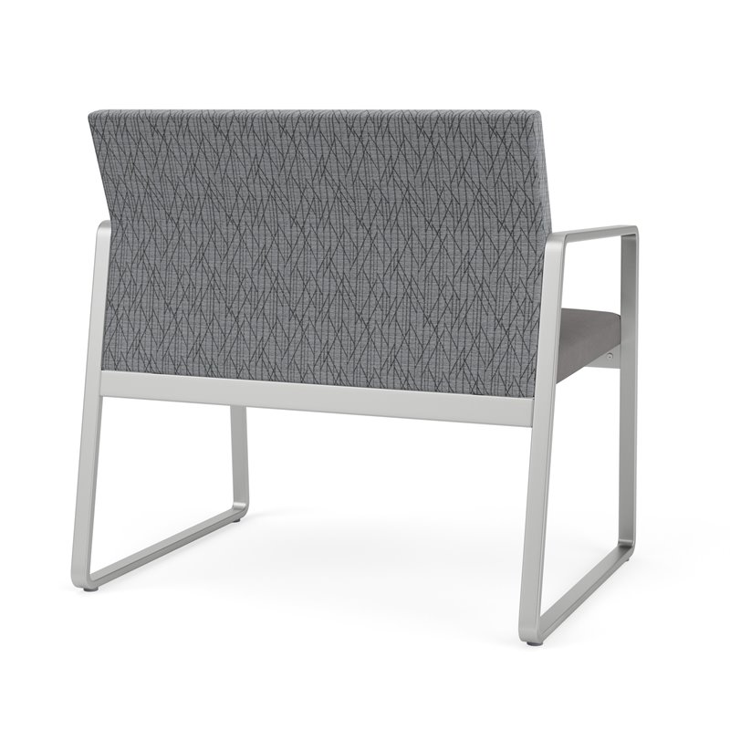 Gansett Reception Waiting Bariatric Chair / Silver Steel / Gray / Gray