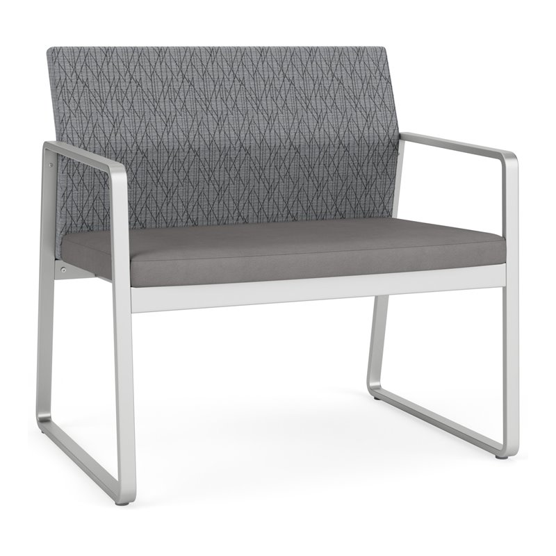 Gansett Reception Waiting Bariatric Chair / Silver Steel / Gray / Gray