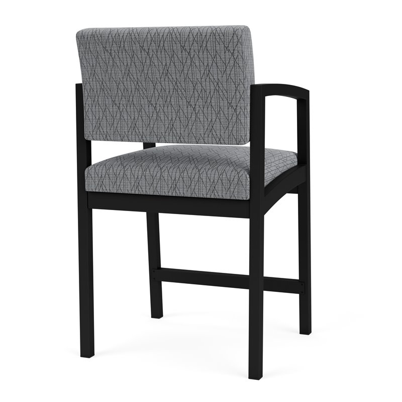 Lenox Steel Reception Waiting Room Healthcare Hip Chair / Black Steel / Gray
