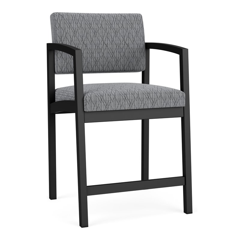 Lenox Steel Reception Waiting Room Healthcare Hip Chair / Black Steel / Gray