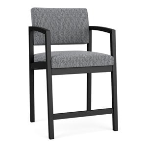 Lenox Steel Reception Waiting Room Healthcare Hip Chair / Black Steel / Gray