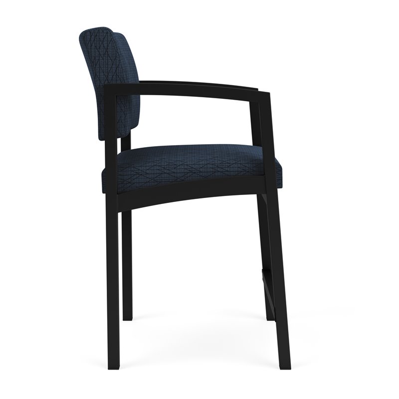 Lenox Steel Reception Waiting Room Healthcare Hip Chair / Black Steel / Blue