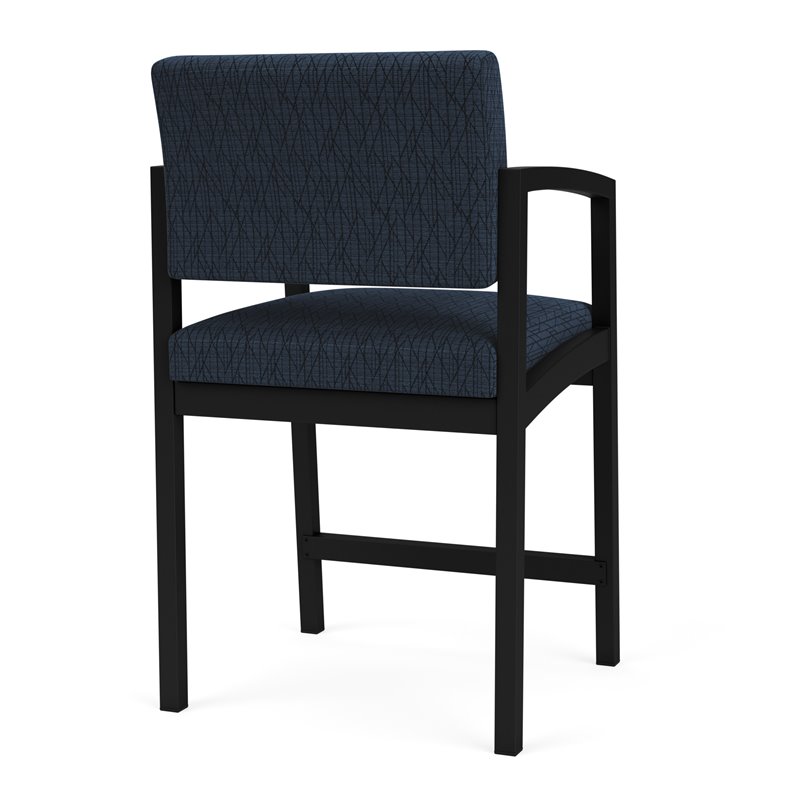 Lenox Steel Reception Waiting Room Healthcare Hip Chair / Black Steel / Blue