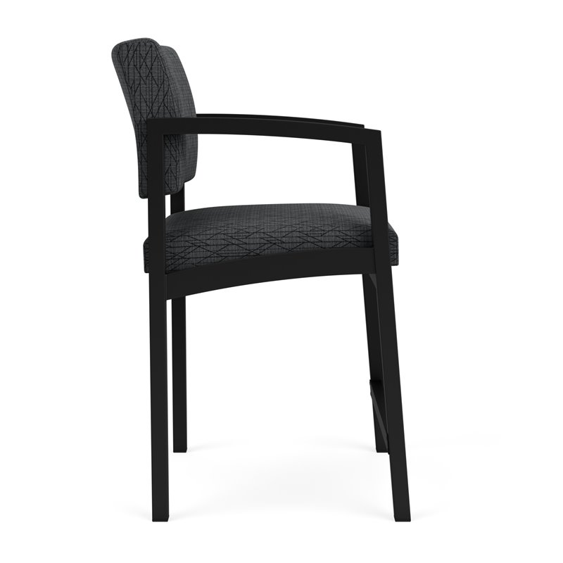 Lenox Steel Reception Waiting Room Hip Chair / Black Steel / Dark Gray