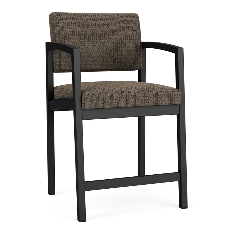 Lenox Steel Reception Waiting Room Healthcare Hip Chair / Black Steel / Brown