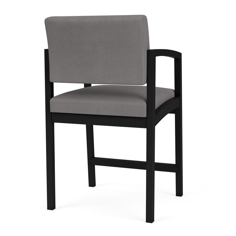 Lenox Steel Reception Waiting Room Hip Chair / Black Steel / Light Gray