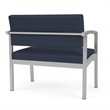 Lenox Steel Reception Waiting Room Bariatric Chair / Silver Steel / Blue