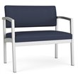 Lenox Steel Reception Waiting Room Bariatric Chair / Silver Steel / Blue