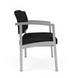 Lenox Steel Reception Waiting Room Bariatric Chair / Silver Steel / Black