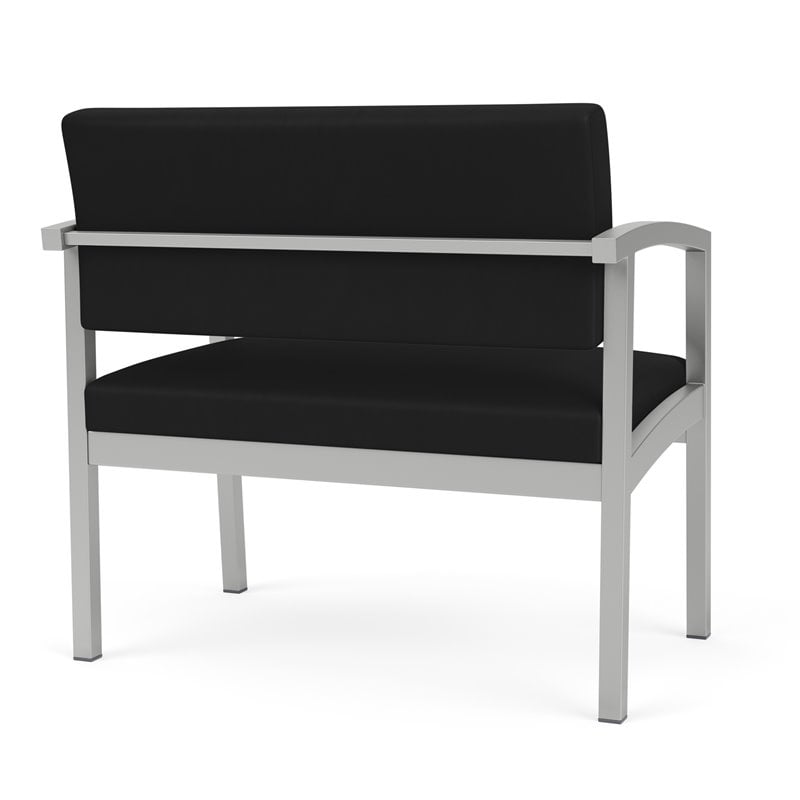 Lenox Steel Reception Waiting Room Bariatric Chair / Silver Steel / Black