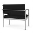 Lenox Steel Reception Waiting Room Bariatric Chair / Silver Steel / Black