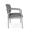 Lenox Steel Reception Waiting Bariatric Chair / Silver Steel / Light Gray