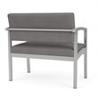 Lenox Steel Reception Waiting Bariatric Chair / Silver Steel / Light Gray