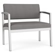 Lenox Steel Reception Waiting Bariatric Chair / Silver Steel / Light Gray
