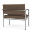 Lenox Steel Reception Waiting Room Bariatric Chair / Silver Steel / Brown