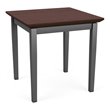 Lenox Steel Reception Waiting Room End Table / Charcoal Steel / Walnut