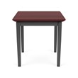 Lenox Steel Reception Waiting Room End Table / Charcoal Steel / Mahogany