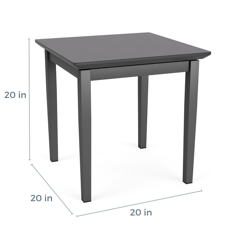 Lenox Steel Reception Waiting Room End Table / Charcoal Steel / Mahogany