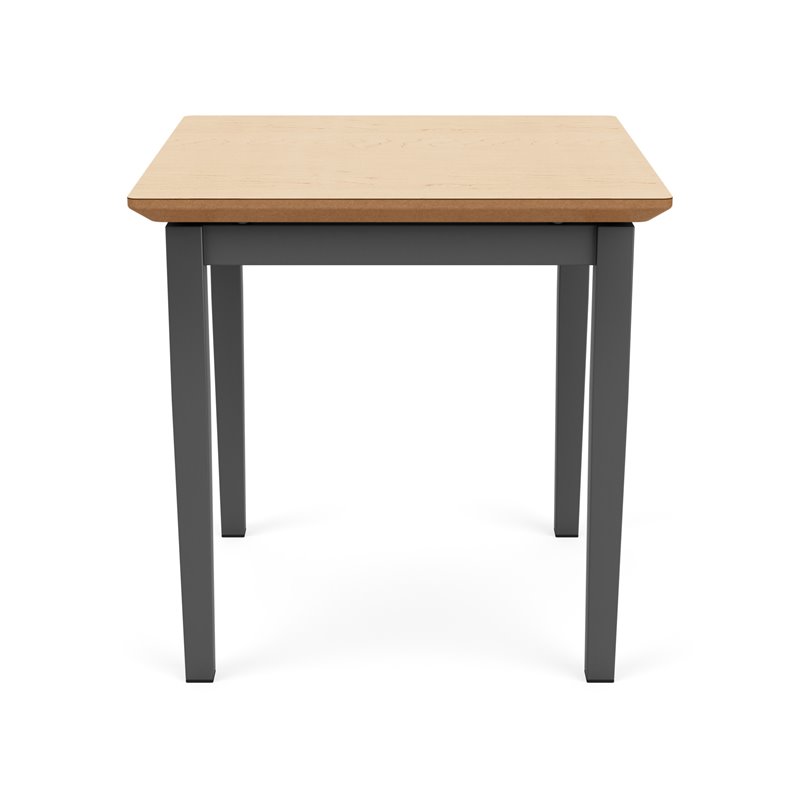 Lenox Steel Reception Waiting Room End Table / Charcoal Steel / Natural