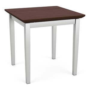 Lenox Steel Reception Waiting Room Healthcare End Table / Silver Steel / Walnut