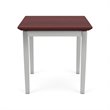 Lenox Steel Reception Waiting Room End Table / Silver Steel / Mahogany