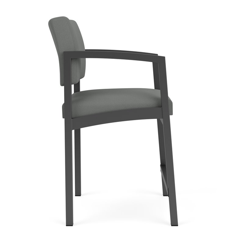 Lenox Steel Reception Waiting Room Hip Chair / Charcoal Steel / Light Gray