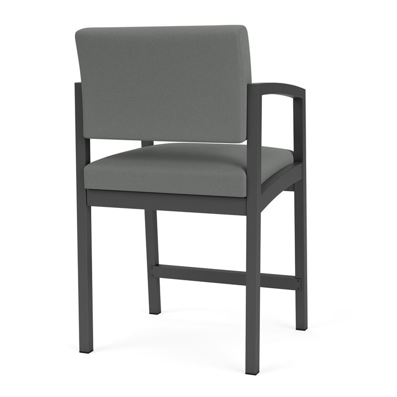 Lenox Steel Reception Waiting Room Hip Chair / Charcoal Steel / Light Gray