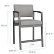 Lenox Steel Reception Waiting Room Hip Chair / Charcoal Steel / Light Gray