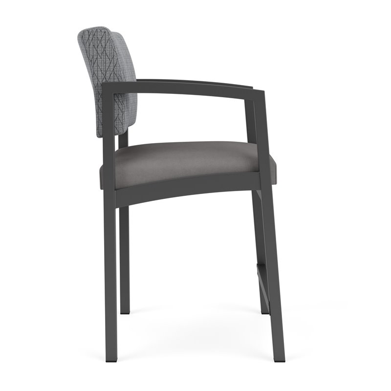 Lenox Steel Reception Waiting Hip Chair / Charcoal Steel / Gray / Gray