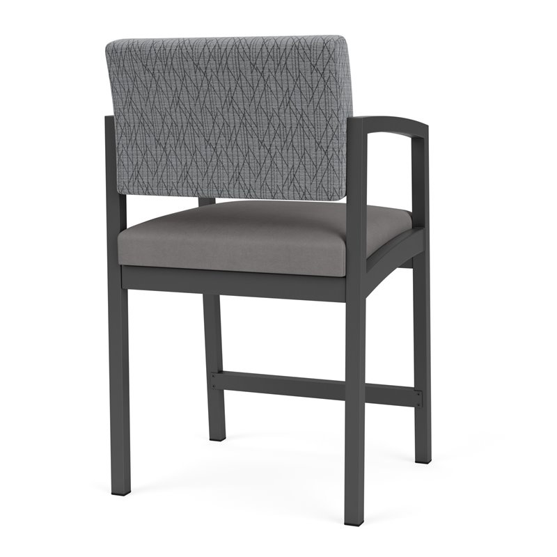 Lenox Steel Reception Waiting Hip Chair / Charcoal Steel / Gray / Gray
