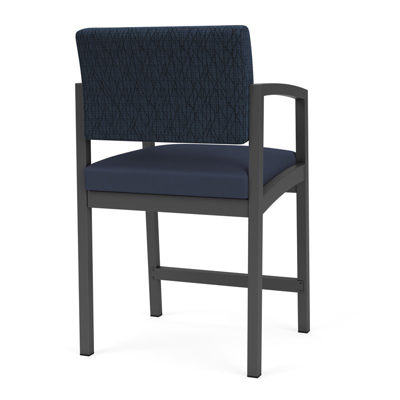 Lenox Steel Reception Waiting Hip Chair / Charcoal Steel / Blue / Blue