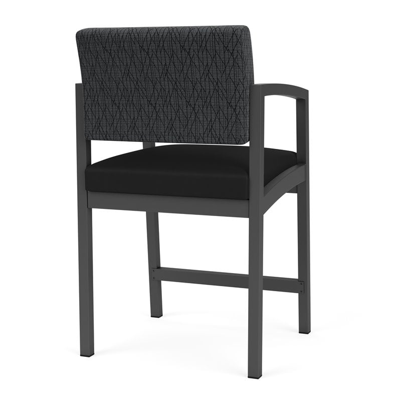Lenox Steel Reception Waiting Hip Chair / Charcoal Steel / Dark Gray / Black