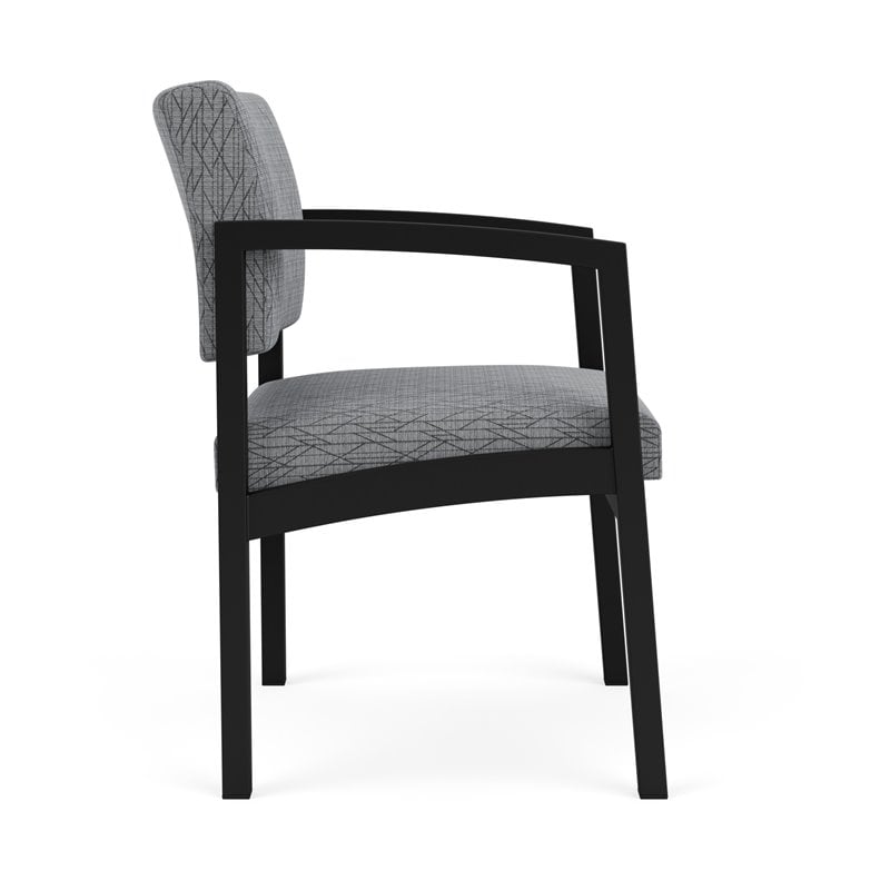 Lenox Steel Reception Waiting Room Healthcare Guest Chair / Black Steel / Gray