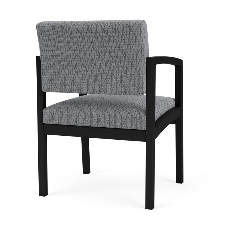 Lenox Steel Reception Waiting Room Healthcare Guest Chair / Black Steel / Gray