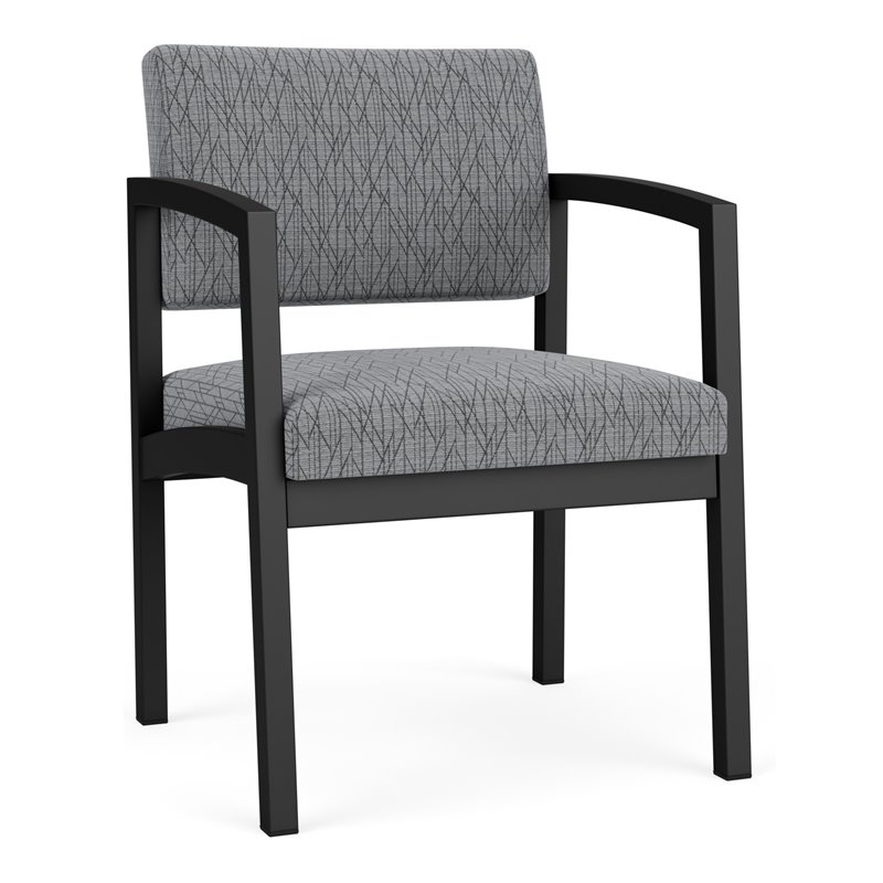Lenox Steel Reception Waiting Room Healthcare Guest Chair / Black Steel / Gray