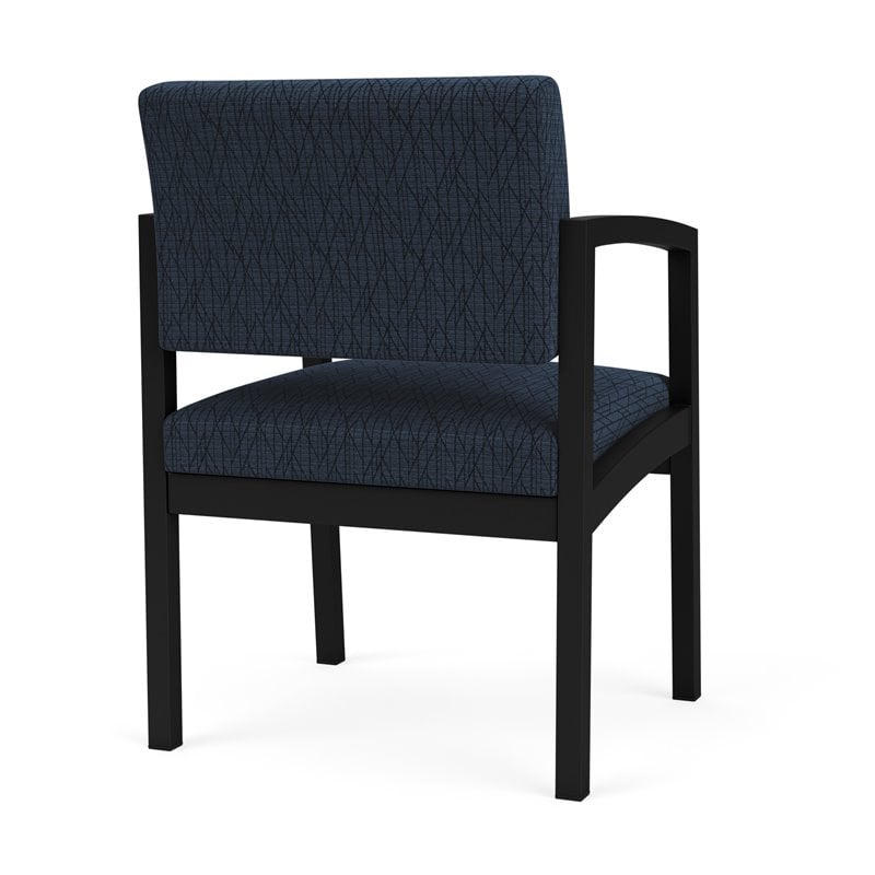 Lenox Steel Reception Waiting Room Healthcare Guest Chair / Black Steel / Blue