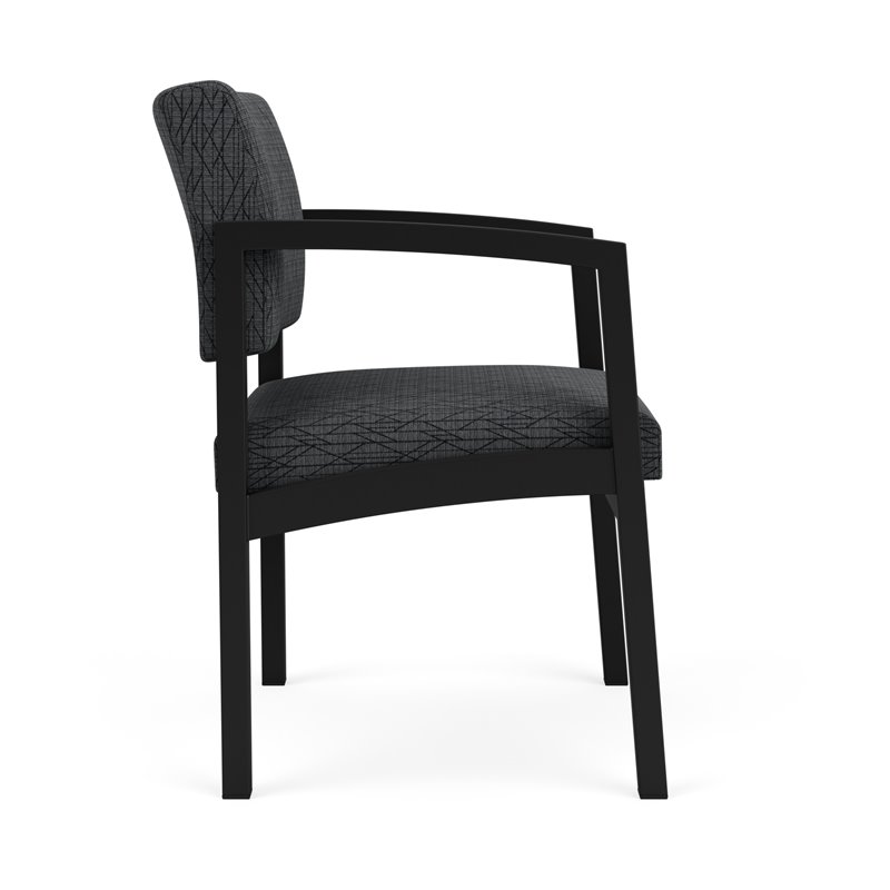 Lenox Steel Reception Waiting Room Guest Chair / Black Steel / Dark Gray