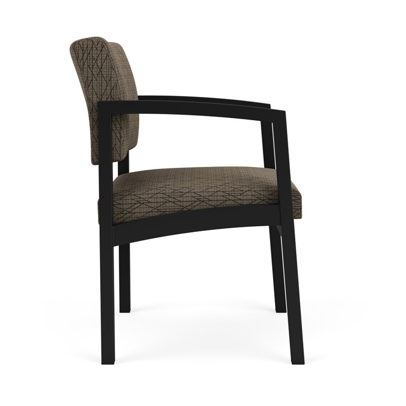 Lenox Steel Reception Waiting Room Healthcare Guest Chair / Black Steel / Brown