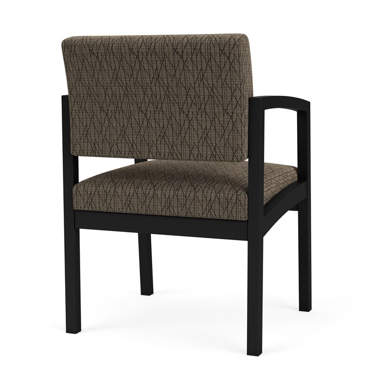 Lenox Steel Reception Waiting Room Healthcare Guest Chair / Black Steel / Brown