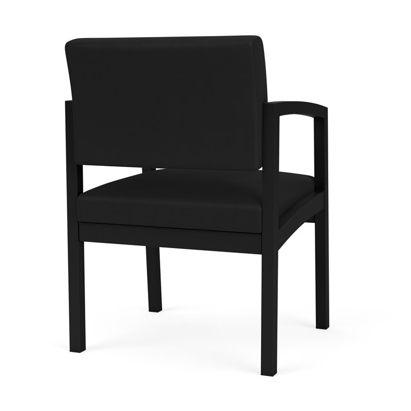 Lenox Steel Reception Waiting Room Healthcare Guest Chair / Black Steel / Black