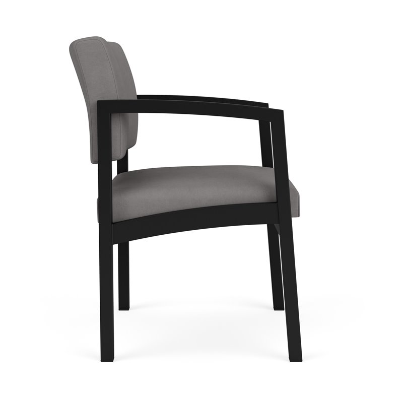 Lenox Steel Reception Waiting Room Guest Chair / Black Steel / Light Gray