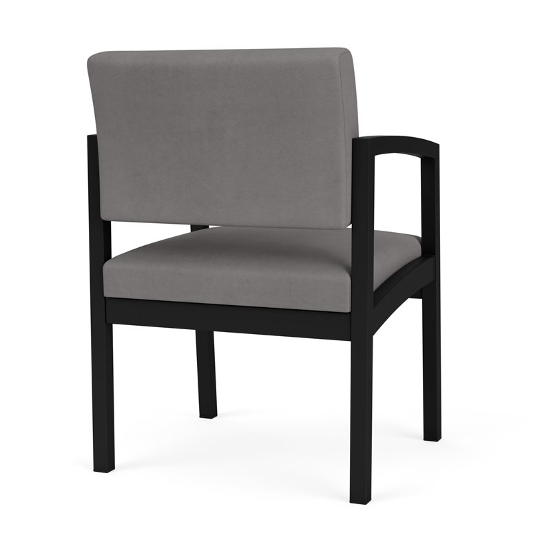 Lenox Steel Reception Waiting Room Guest Chair / Black Steel / Light Gray