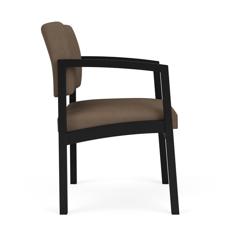 Lenox Steel Reception Waiting Room Healthcare Guest Chair / Black Steel / Brown